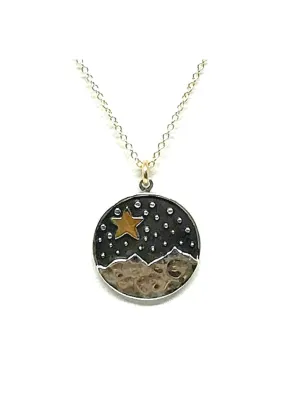 Star & Mountain Pendant Necklace: Gold Fill (NCGP46STR)