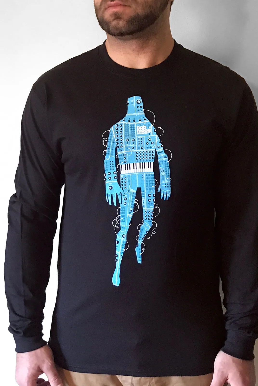 T-shirt: Robot - Black - Unisex Long-Sleeve