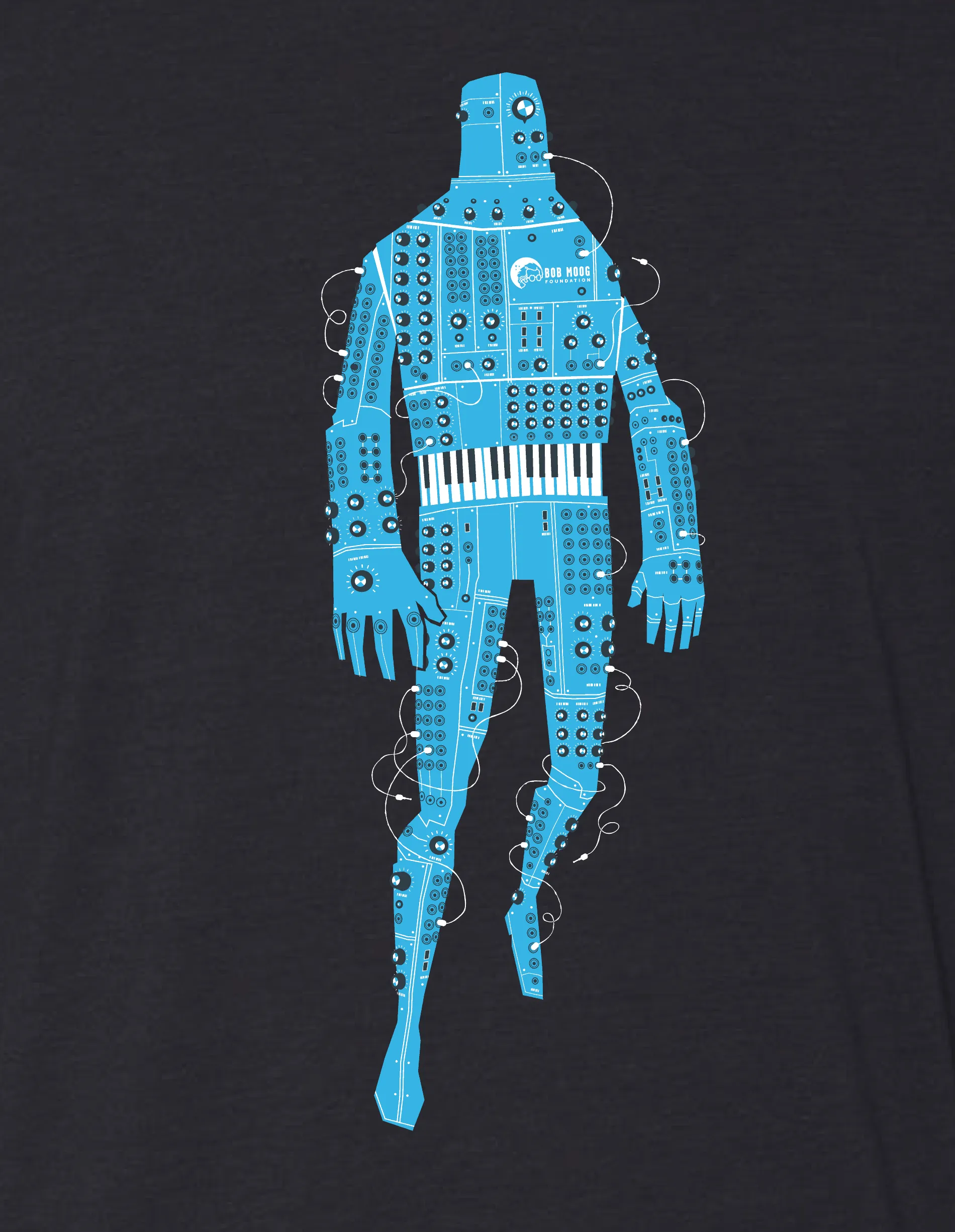 T-shirt: Robot - Black - Unisex