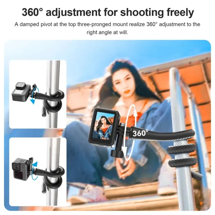 TELESIN Flexible Mount Bracket Octopus Tripod For Mini Action Camera and Mobile Phone,Spec: Only Bracket