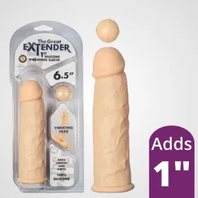 The Great Extender 1st Vibrating Penis Sleeve 6.5" - White