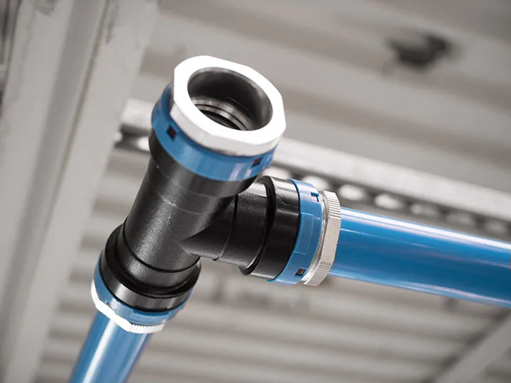 Unipipe - Compressed Air Distribution System with Blue Aluminum Piping