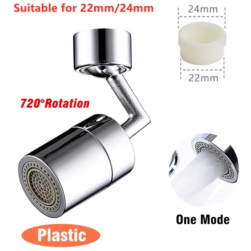 Universal 1080° Rotation Extender Faucet Aerator Plastic Tap Splash Filter Kitchen Washbasin Faucets Bubbler Nozzle Robotic Arm