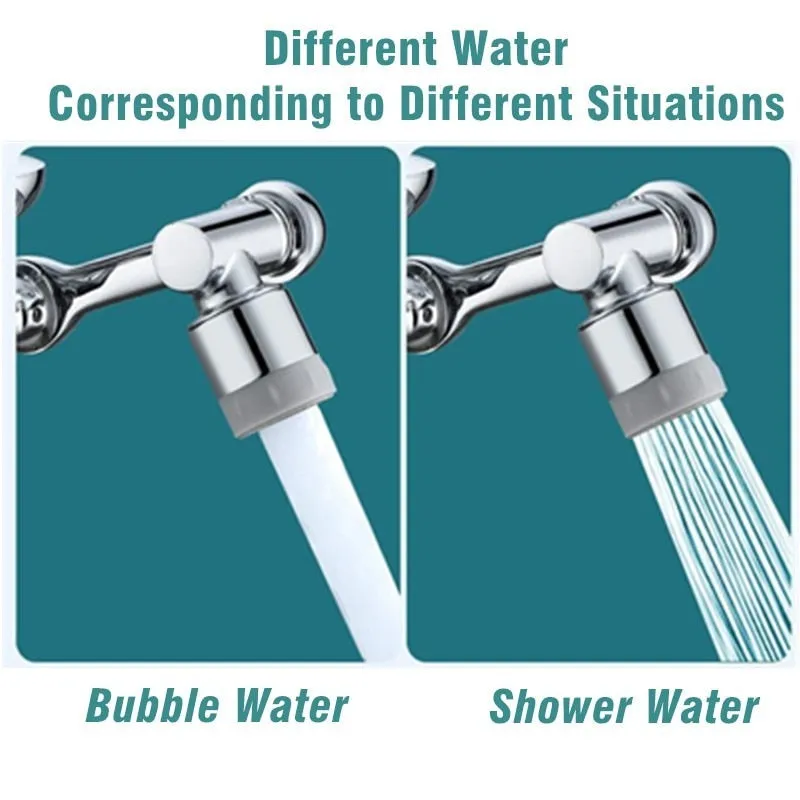 Universal 1080° Rotation Extender Faucet Aerator Plastic Tap Splash Filter Kitchen Washbasin Faucets Bubbler Nozzle Robotic Arm