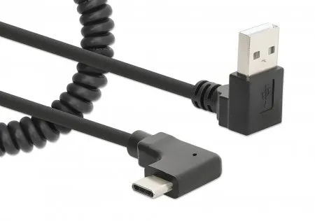 Usb-C To Usb-A Cable Curly 1M-