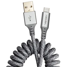 Ventev Helix USB A to USB C High Speed Travel Cable Gray by Ventev