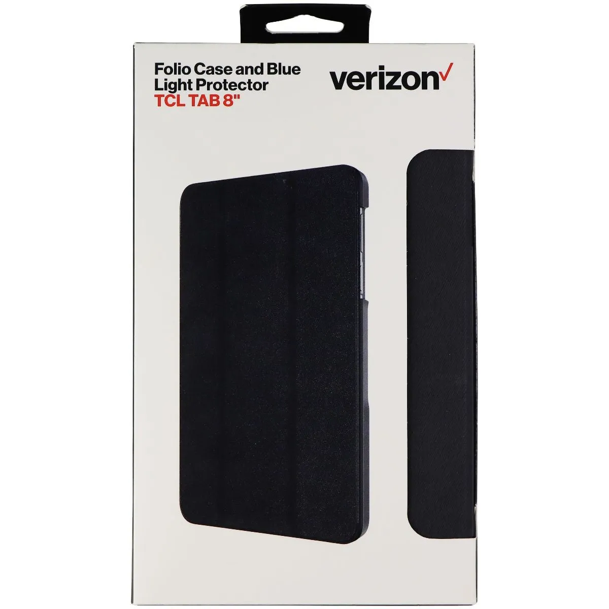 Verizon Hardshell Folio Case and Screen Protector for TCL Tab 8-inch - Black