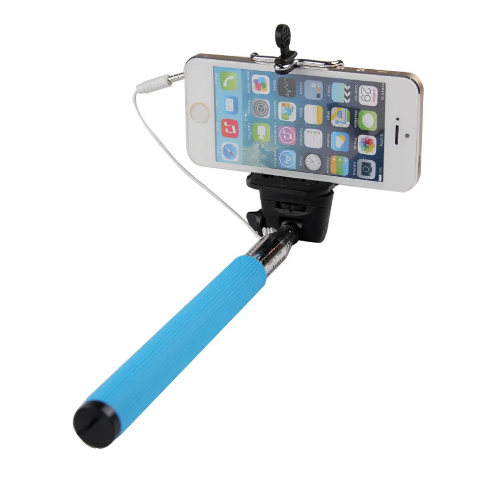 Wired Selfie Sticks Handheld Monopod Built-in Shutter Extendable  Mount Holder Photo For iPhone Samsung Smartphone Phones Camera