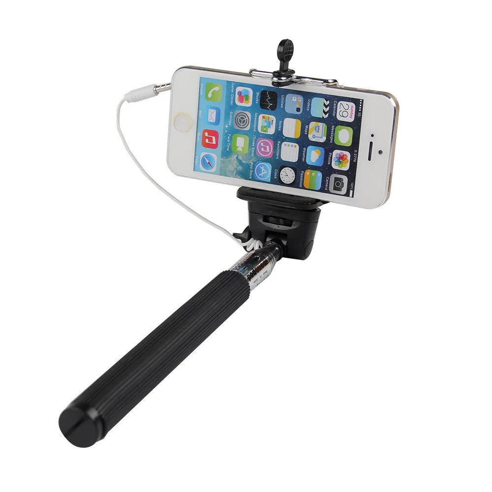 Wired Selfie Sticks Handheld Monopod Built-in Shutter Extendable  Mount Holder Photo For iPhone Samsung Smartphone Phones Camera