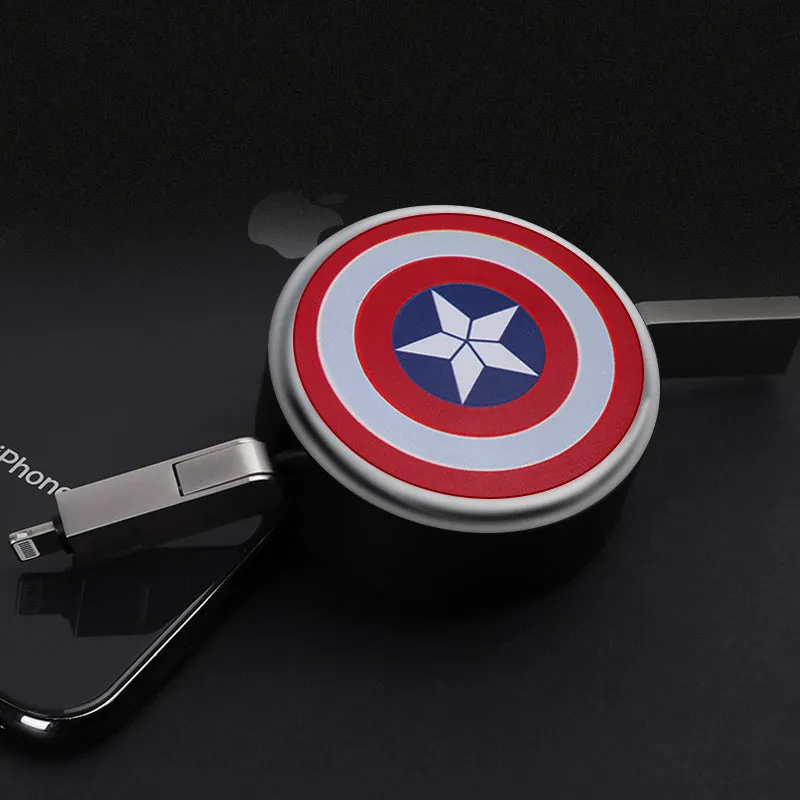 X-Doria Avengers Retractable Charging Data Sync Type-C/Lightning Micro USB Cable