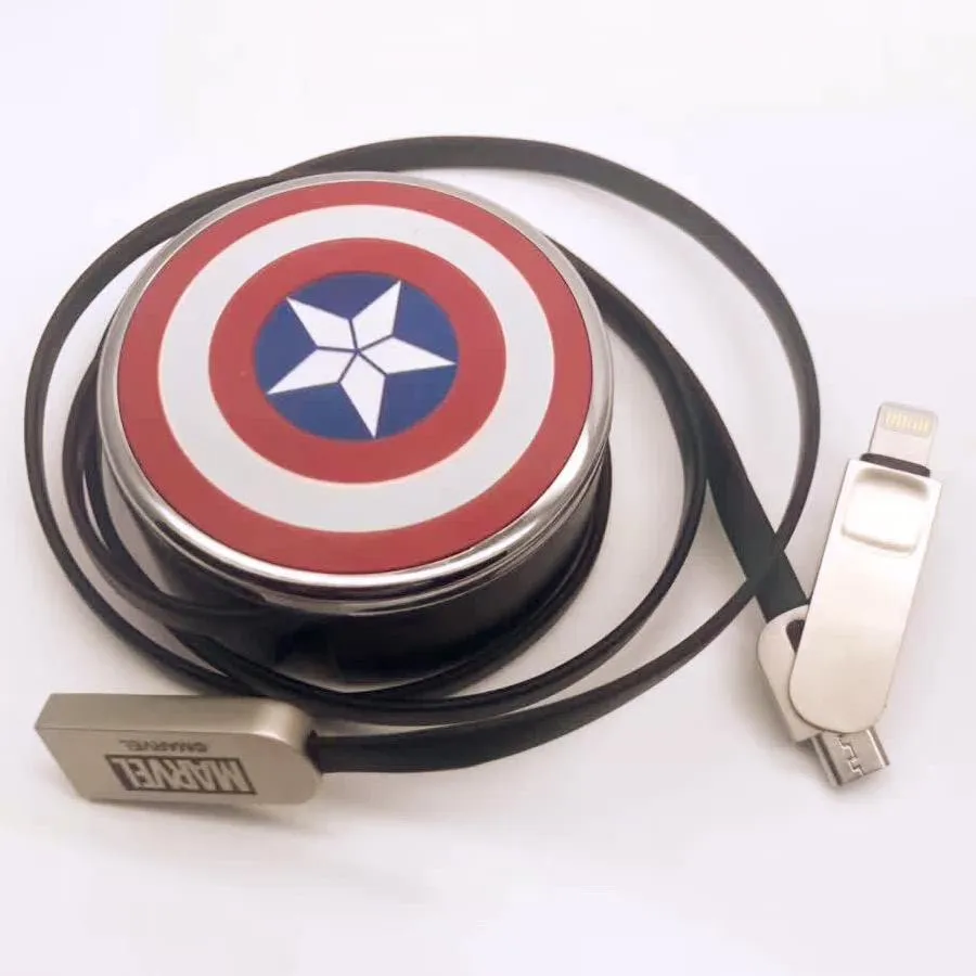 X-Doria Avengers Retractable Charging Data Sync Type-C/Lightning Micro USB Cable