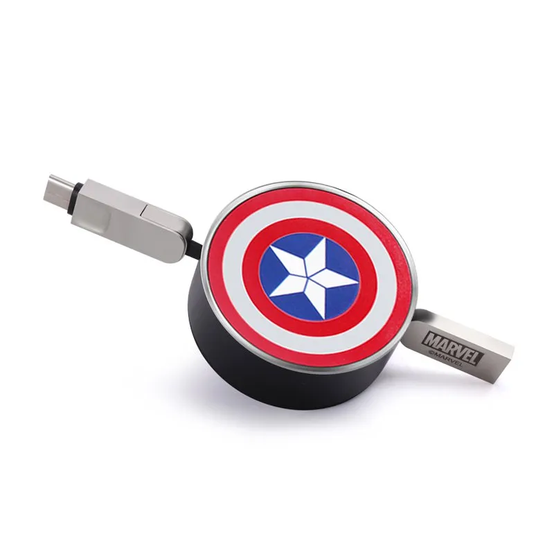 X-Doria Avengers Retractable Charging Data Sync Type-C/Lightning Micro USB Cable