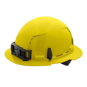 Yellow Full Brim Vented Hard Hat w/4pt Ratcheting Suspension - Type 1, Class C