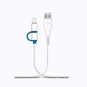 ZEB UMLC1201 1.2 m 2 in 1 Cable Lightning Cable & Micro USB